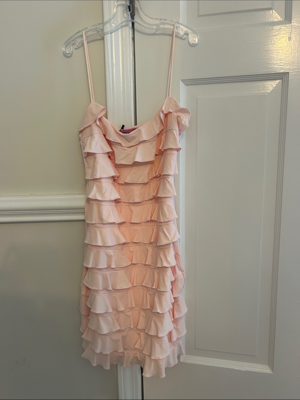 Edikted Blush Pink Ruffle Mini Dress